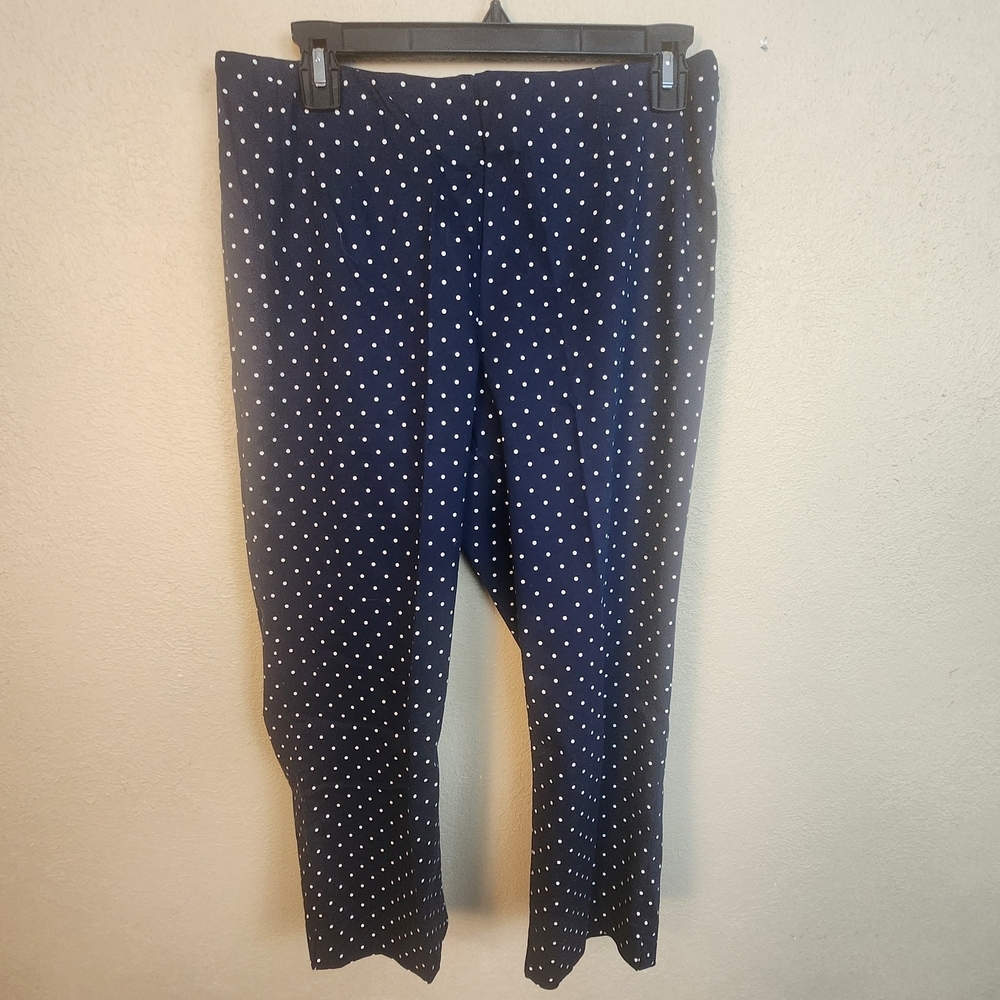 Chaps Navy White Polka Dot Pants Size 10 (7558)